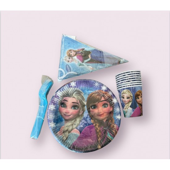 ELSA FROZEN OLAF ELZA  TABAK BARDAK ÇATAL FLAMA KONSEPT DOĞUM GÜNÜ 8 KİŞİLİK  KIZ ÇOCUK PARTİ SETİ