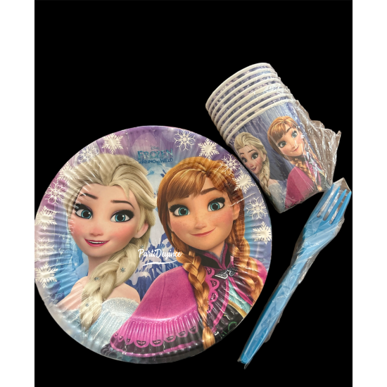 Elsa Frozen Anna Elza Elsa Frozen Temalı Tabak Bardak Çatal Set 8 Kişilik