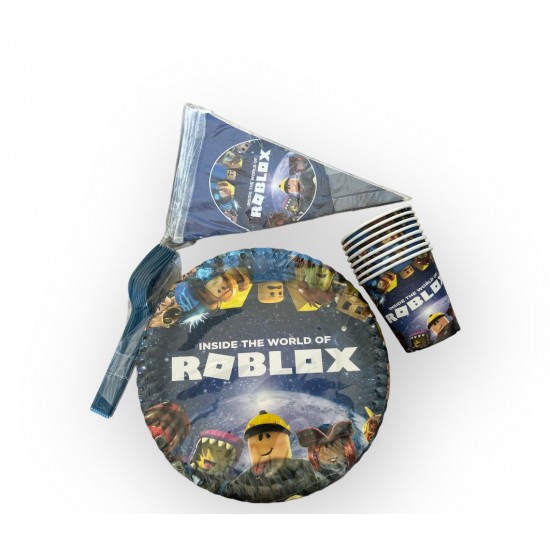 ROBLOX  TABAK BARDAK ÇATAL FLAMA KONSEPT DOĞUM GÜNÜ 8 KİŞİLİK PARTİ SETİ