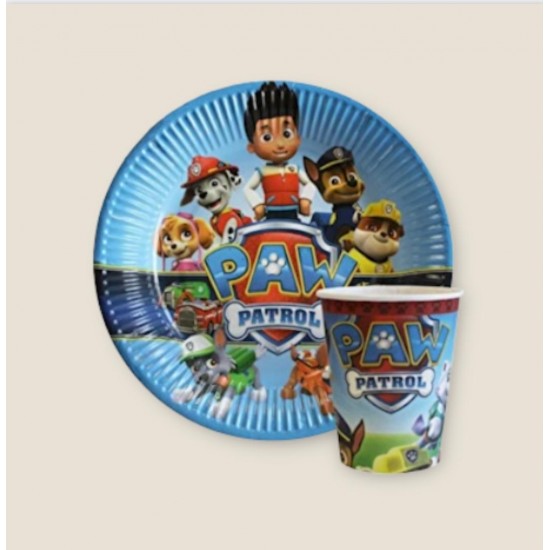 Paw Petrol Paw Patrol Karton Tabak Bardak Seti 8 Li