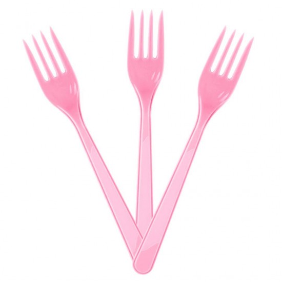 Plastik Çatal Pembe 25'li