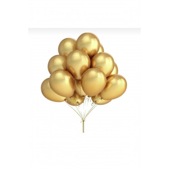 GOLD RENK METALİK KROM  BALON 15 ADET 12 İNÇ GOLD